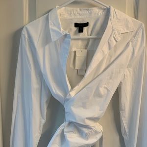 White J crew Cropped long sleeved shirt